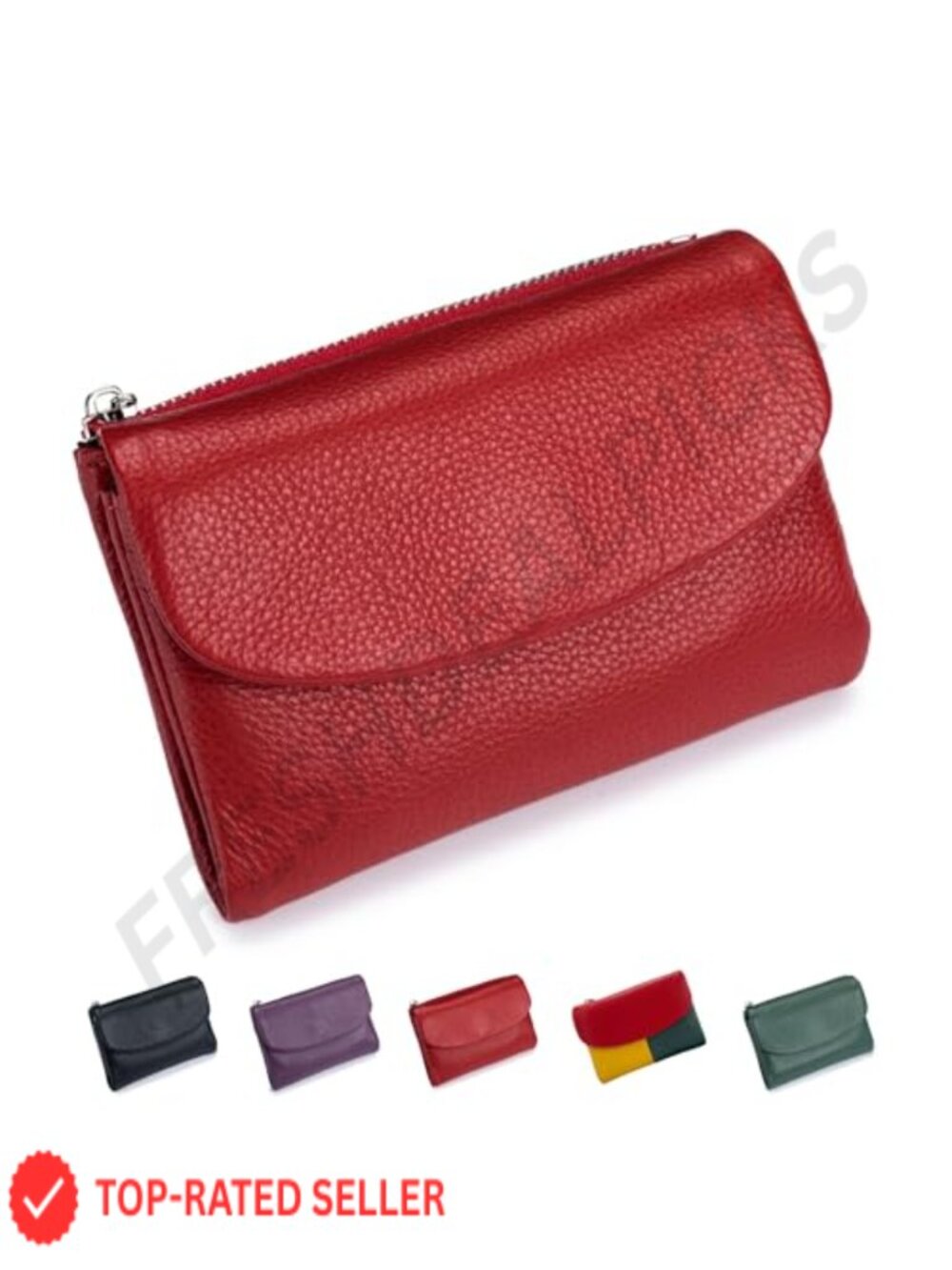 Genuine Leather Trifold RFID Blocking Wallet for Women